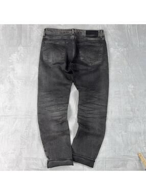 G-Star Raw Jeans Mens 36x31 Gray Slim 3301 Straight Leg Faded Distressed Grunge